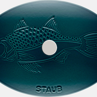 Owalna żeliwna brytfanna do ryb Staub - 2.8 ltr, Morski - 5
