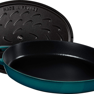 Owalna żeliwna brytfanna do ryb Staub - 2.8 ltr, Morski - 6
