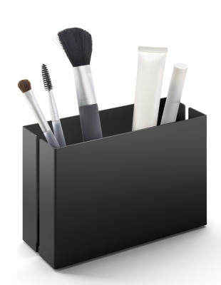 Pojemnik łazienkowy Zack Potes czarny 9x6x15 cm