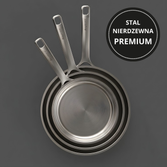 Zestaw patelni ze stali nierdzewnej BergHOFF Helix 20 | 24 | 28 cm - 2
