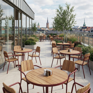 Stolik ogrodowy SACKit Kirra Café Table Chestnut ∅70 cm - 4