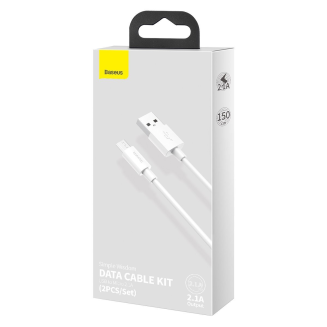 BASEUS Simple Wisdom USB-A-micro USB cable 1.5m 2pcs (white) - 11