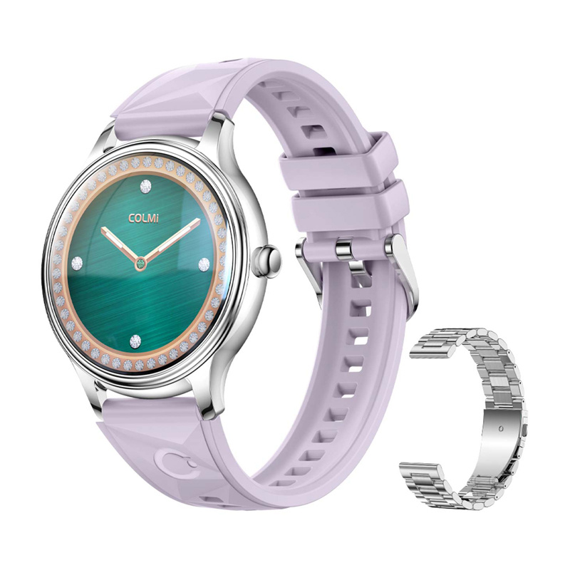  Smart Watch COLMI L28 (Silver-purple + silver steel strap)