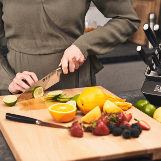 Zestaw 5 noży + nożyce w bloku samoostrzącym Zwilling All * Star Black&Silver - 11