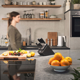 Zestaw 5 noży + nożyce w bloku samoostrzącym Zwilling All * Star Black&Silver - 6