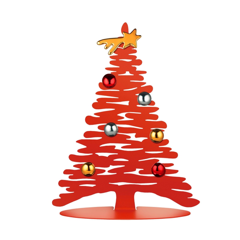 Alessi Bark steel Christmas tree with magnets, red, 30 cm