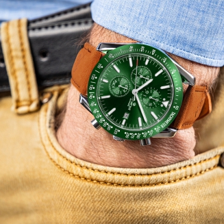 Zegarek Męski Giewont Chronograph Sapphire Brązowo Zielony GW8720-A3 - 3