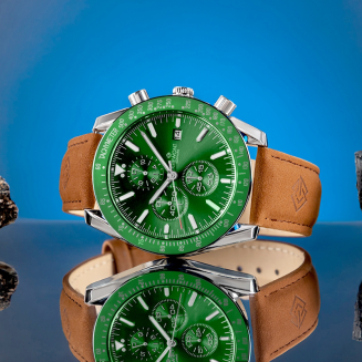Zegarek Męski Giewont Chronograph Sapphire Brązowo Zielony GW8720-A3 - 5