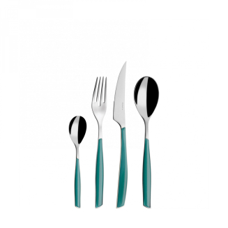 Zestaw sztućców obiadowych Casa Bugatti Glamour Caladon Green 24 szt. - 2