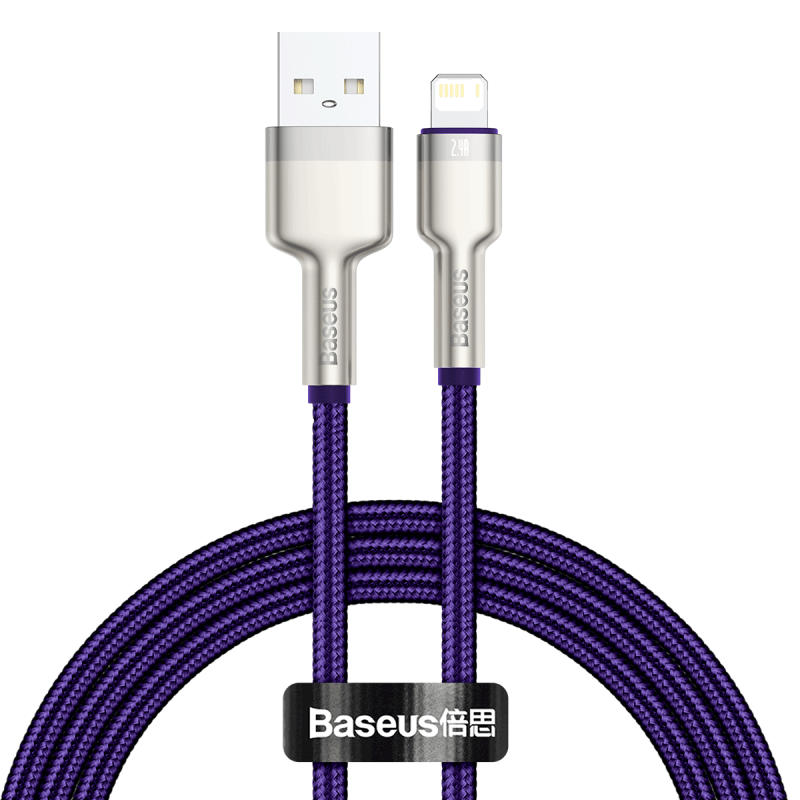 Kabel USB do Lightning Baseus Cafule, 2.4A, 1m (fioletowy)