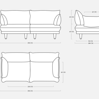 Sofa ogrodowa Fatboy Paletti Lounge Sofa Stripe Orange Creme - 10