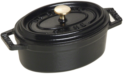  Staub oval cast iron mini pot - 250 ml, Black