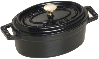 Mini garnek żeliwny owalny Staub - 250 ml, Czarny | BESTSELLER