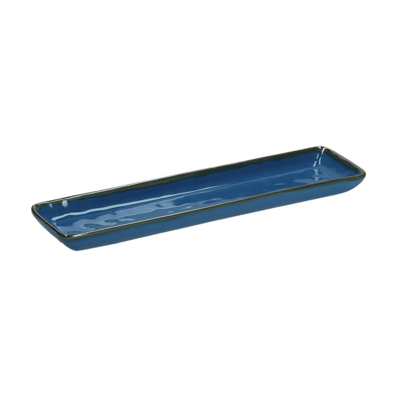  Rose&Tulipani | Set of 4 Concerto Blu Avio rectangular plates - Navy blue, 32 x 8 cm