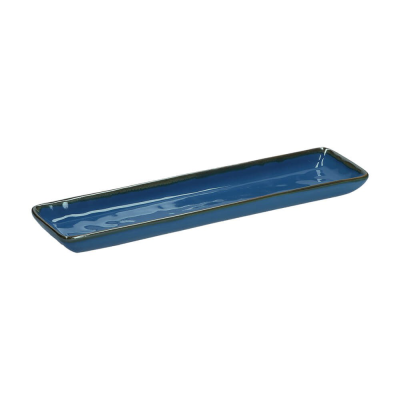  Rose&Tulipani | Set of 4 Concerto Blu Avio rectangular plates - Navy blue, 32 x 8 cm