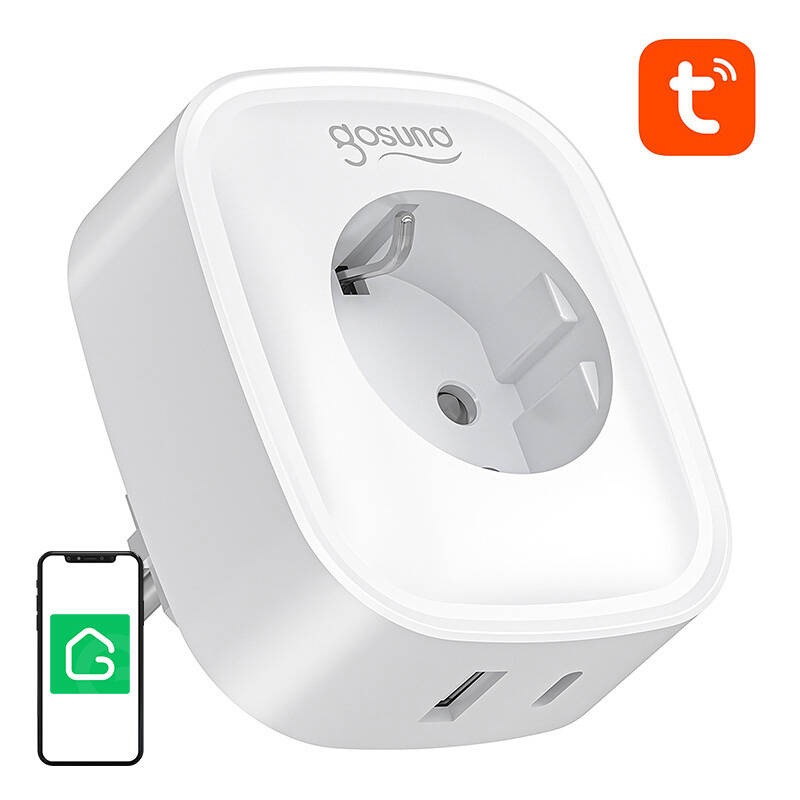 Gniazdko inteligentne GOSUND SP6 Wi-Fi/BT 16A USB-C 20W
