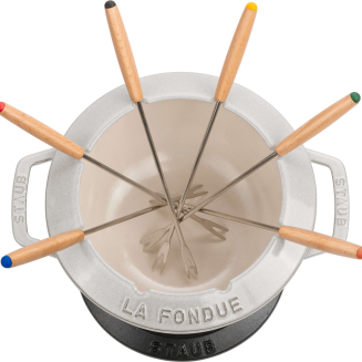 Zestaw do fondue Staub - 20 cm, Biała trufla - 2