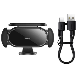 Uchwyt samochodowy elektryczny Baseus Steel Cannon Pro z ładowarką solarną (czarny) - 7