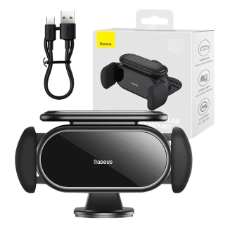 Uchwyt samochodowy elektryczny Baseus Steel Cannon Pro z ładowarką solarną (czarny) - 10