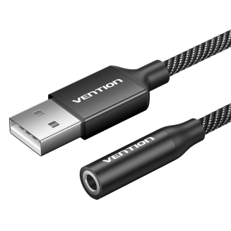 Jednoportowa zewnętrzna karta dźwiękowa USB Vention Gome 1m (czarna) - 2