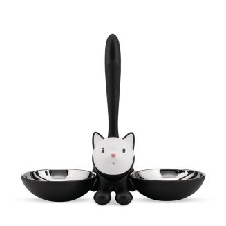 Podwójna miska dla kota Alessi Tigrito czarna - 2