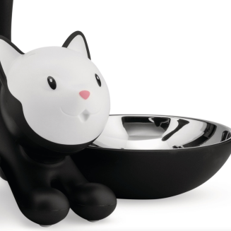 Podwójna miska dla kota Alessi Tigrito czarna - 3