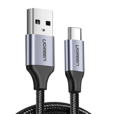 Kabel UGREEN US288 USB-A-USB-C 0.25m kątowy (czarny)