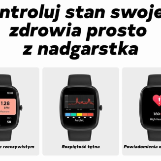 Smartwatch Męski GRAVITY GT18-6 Czarny Pasek Silikonowy + Granatowy Pasek - 22