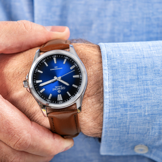 Zegarek Męski Giewont Elegance Sapphire Brązowo Niebieski GW5160-A4 - 3