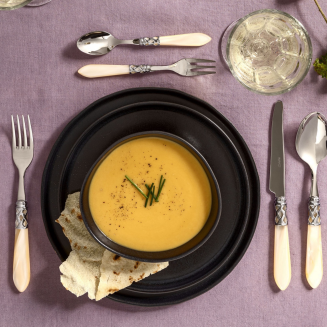 Zestaw sztućców obiadowych Casa Bugatti Aladdin Ivory/Steel 75 szt. - 3