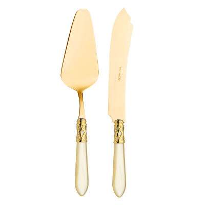 Zestaw do serwowania ciasta Casa Bugatti Aladdin Ivory/Gold/Gold