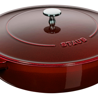 Głęboka patelnia do duszenia z pokrywą Staub Chistera 28 cm grenadine red - 2