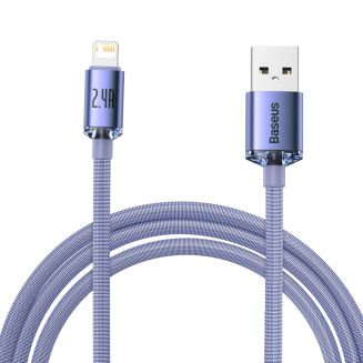 Kabel BASEUS Crystal Shine USB-A-Lightning 2m (fioletowy) - 2