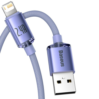 Kabel USB do Lightning Baseus Crystal Shine, 2.4A, 2m (fioletowy) - 4