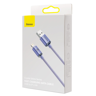 Kabel USB do Lightning Baseus Crystal Shine, 2.4A, 2m (fioletowy) - 5