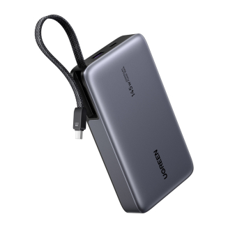 Powerbank 20000mAh Ugreen PB551, 145W, USB + USB-C, wbudowany kabel (szary) - 3