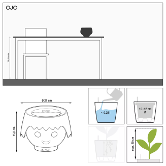  Lechuza Ojo blue flowerpot - 2