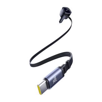 Ładowarka samochodowa Baseus Enjoyment Max z kablami USB-C+USB-C 60W Czarny - 6