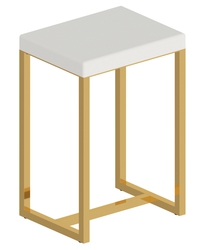 Taboret łazienkowy Pombo Tetris R złoty z białym siedziskiem