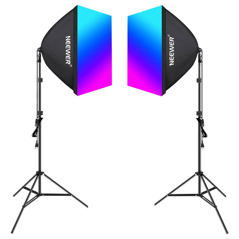 Zestaw oświetlenia NEEWER NK800 2x softbox + 2x żarówka RGB 24W