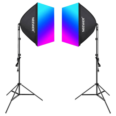Zestaw oświetlenia NEEWER NK800 2x softbox + 2x żarówka RGB 24W