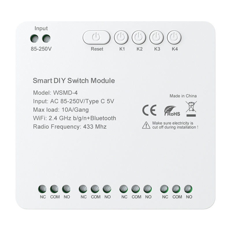 Przekaźnik AVATTO WSMD-4 Wi-Fi BT 4-kanałowy 250V