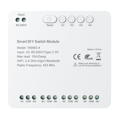 Przekaźnik AVATTO WSMD-4 Wi-Fi BT 4-kanałowy 250V