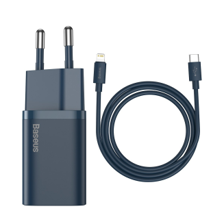 Ładowarka sieciowa BASEUS Super Si 20W + USB-C-Lightning 1m (niebieska) - 2