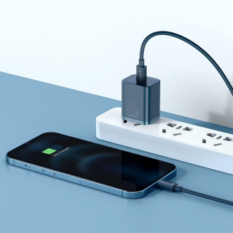 BASEUS Super Si 20W Wall Charger + USB-C-Lightning 1m (Blue) - 9