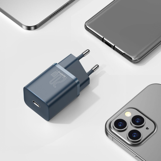 Ładowarka sieciowa BASEUS Super Si 20W + USB-C-Lightning 1m (niebieska) - 10