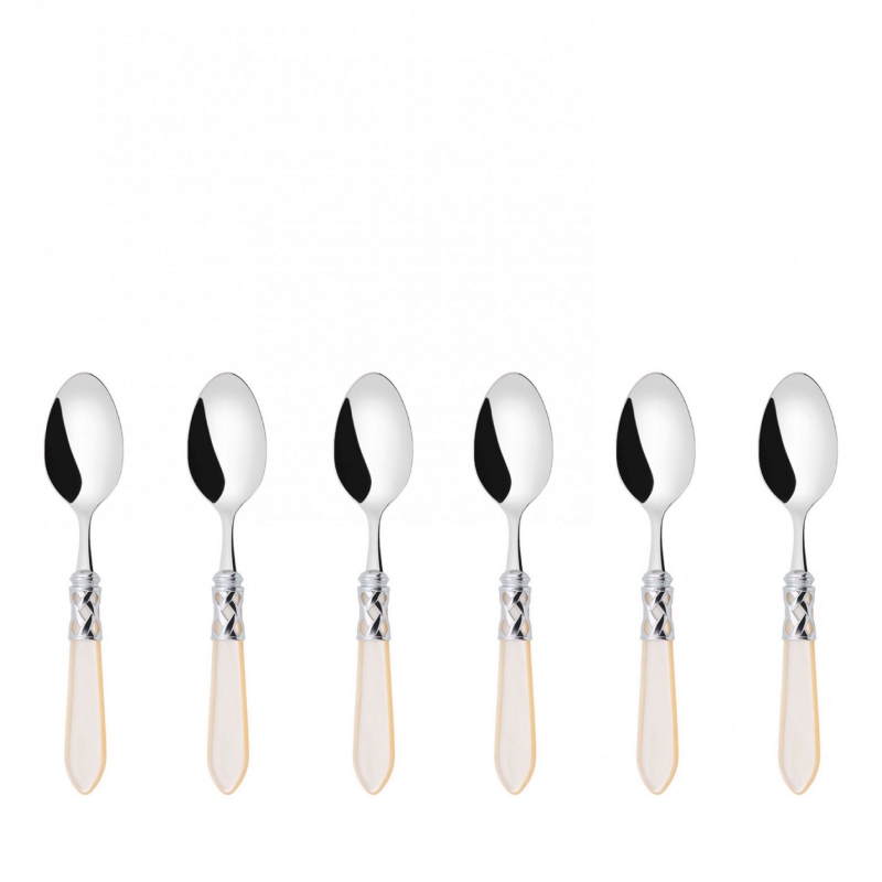 Komplet 6 łyżeczek do kawy Casa Bugatti Aladdin Ivory/Steel