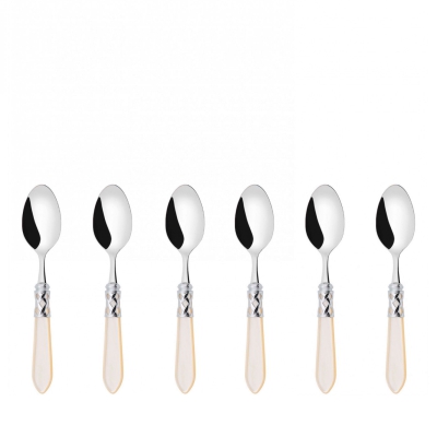 Komplet 6 łyżeczek do kawy Casa Bugatti Aladdin Ivory/Steel