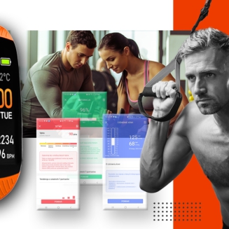 Smartwatch GIEWONT Czarno Pomarańczowy 2 Paski GW200-9 - 6