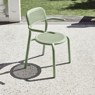 Krzesło ogrodowe z podłokietnikami Fatboy Toní Mist Green - 3